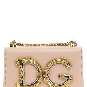 Dolce & Gabbana Pink Gold Shoulder Bag with Chain Strap